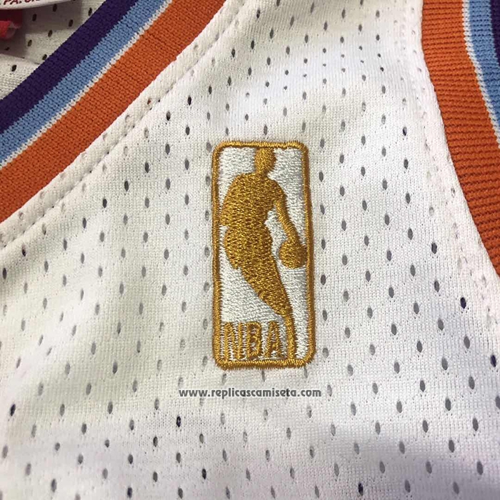 Camiseta Utah Jazz John Stockton #12 Hardwood Classics Throwback 1996-97 Blanco